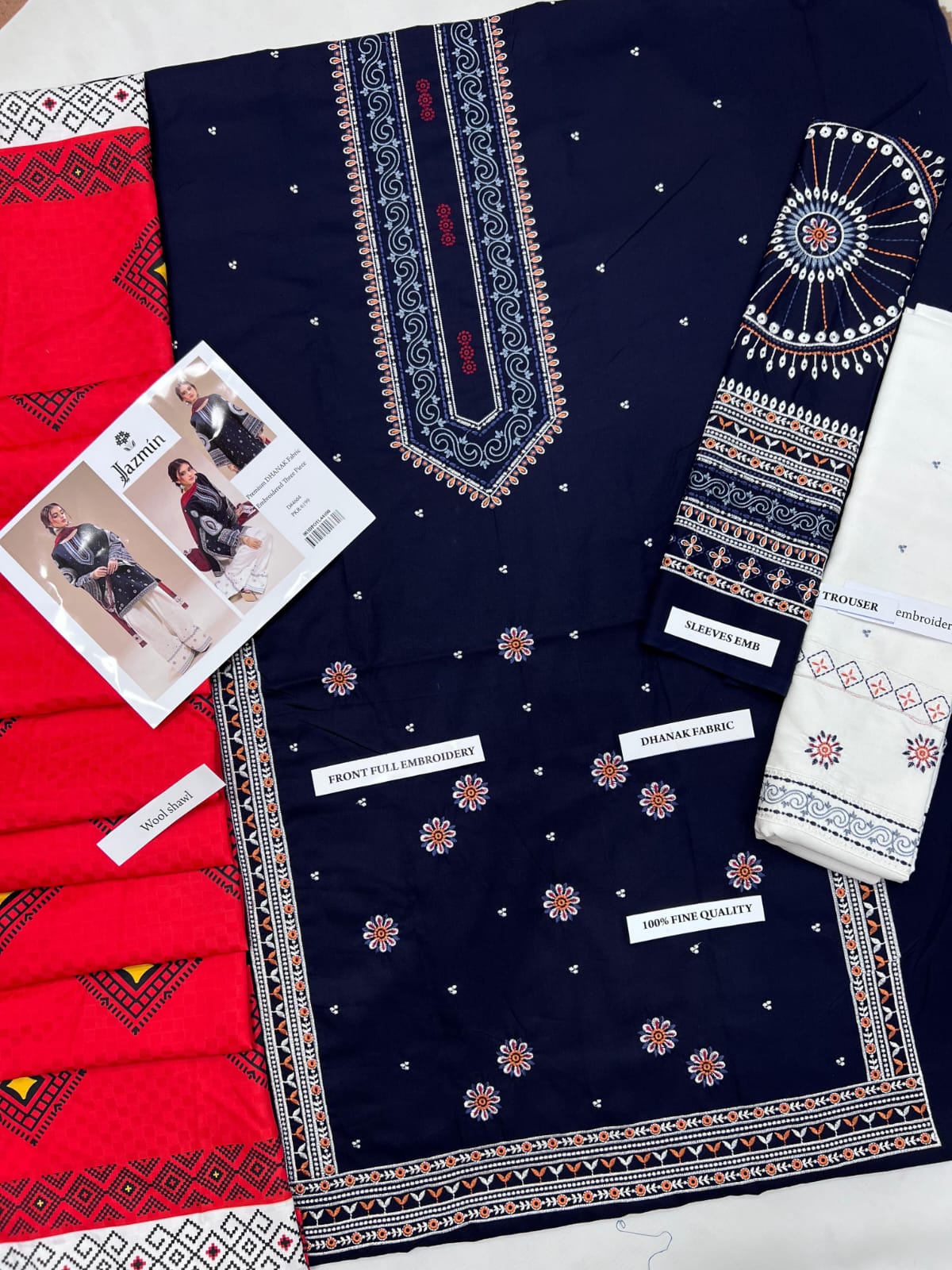 Jazmin 4604 – Premium Dhanak with Digital Wool Shawl