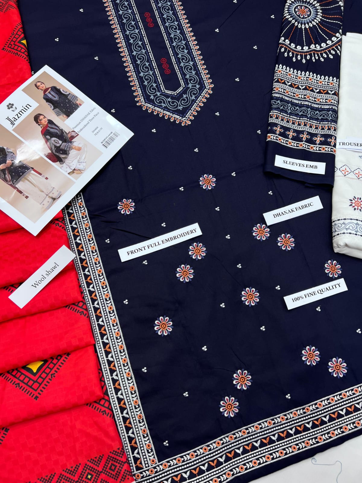 Jazmin 4604 – Premium Dhanak with Digital Wool Shawl