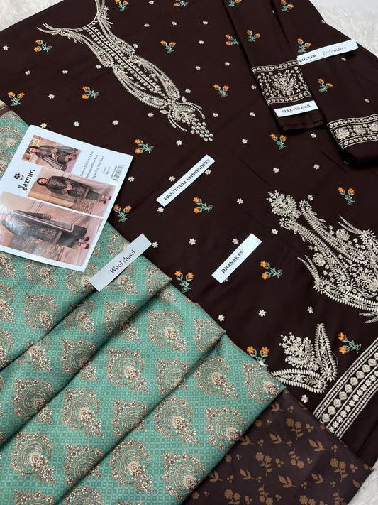 Jazmin 4632 – Premium Dhanak with Digital Wool Shawl