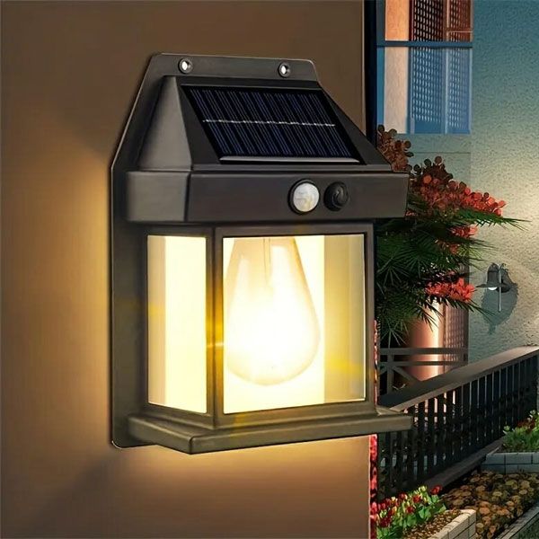 Solar Sensor Wall Lamp – Waterproof Tungsten Filament Outdoor Light