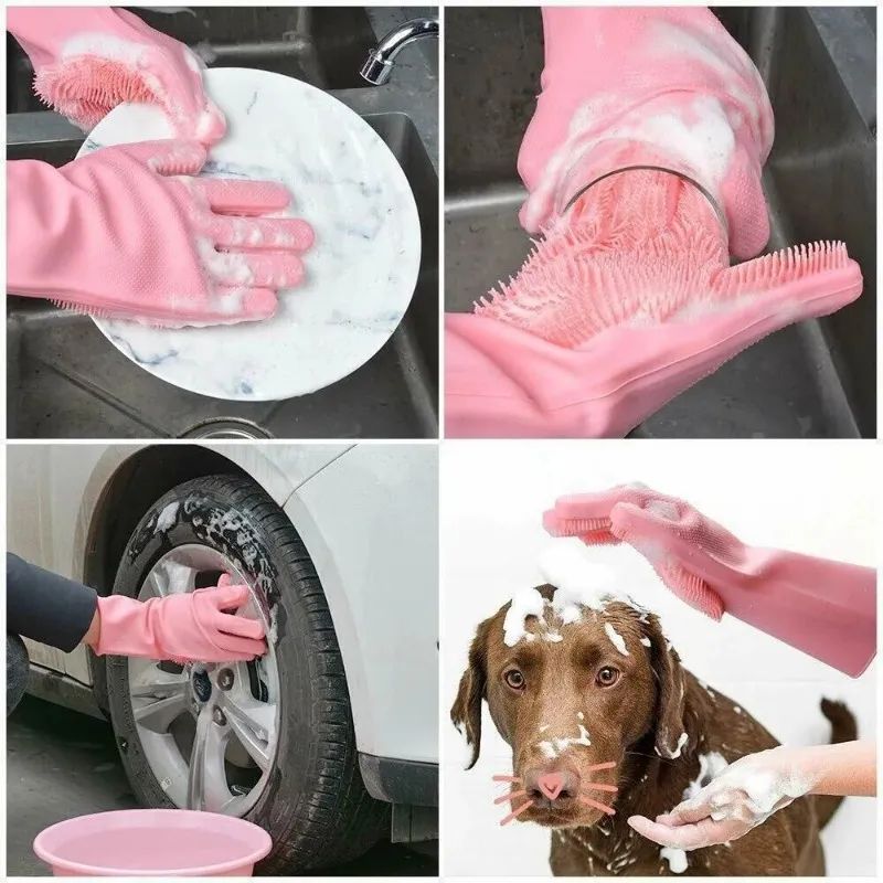 Silicone Waterproof Washing Gloves